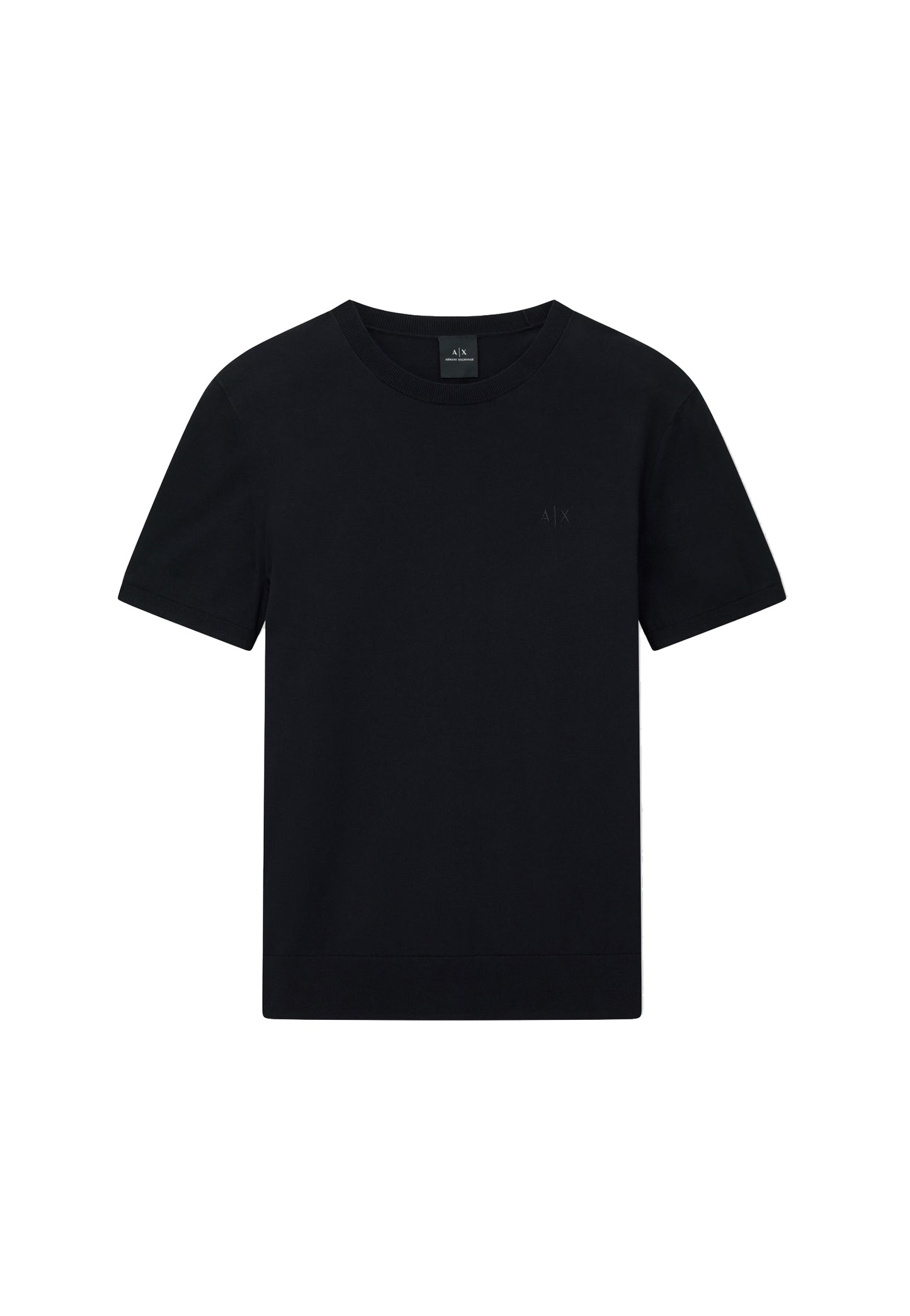 T-shirt nera in maglia cotone maniche corte girocollo Armani Exchange P26 8NZM5C ZM3JZ 12001200 ARMANI EXCHANGE 