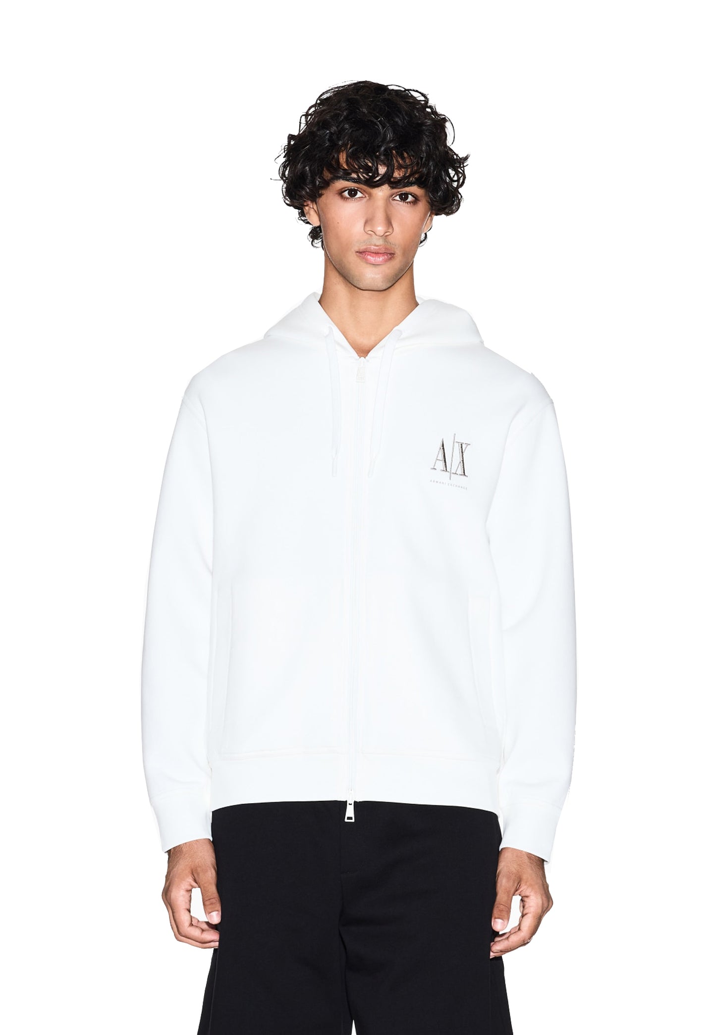 Felpa con cappuccio bianca full zip Armani Exchange P26 XM000371 AF10818 U0009U0009 ARMANI EXCHANGE 