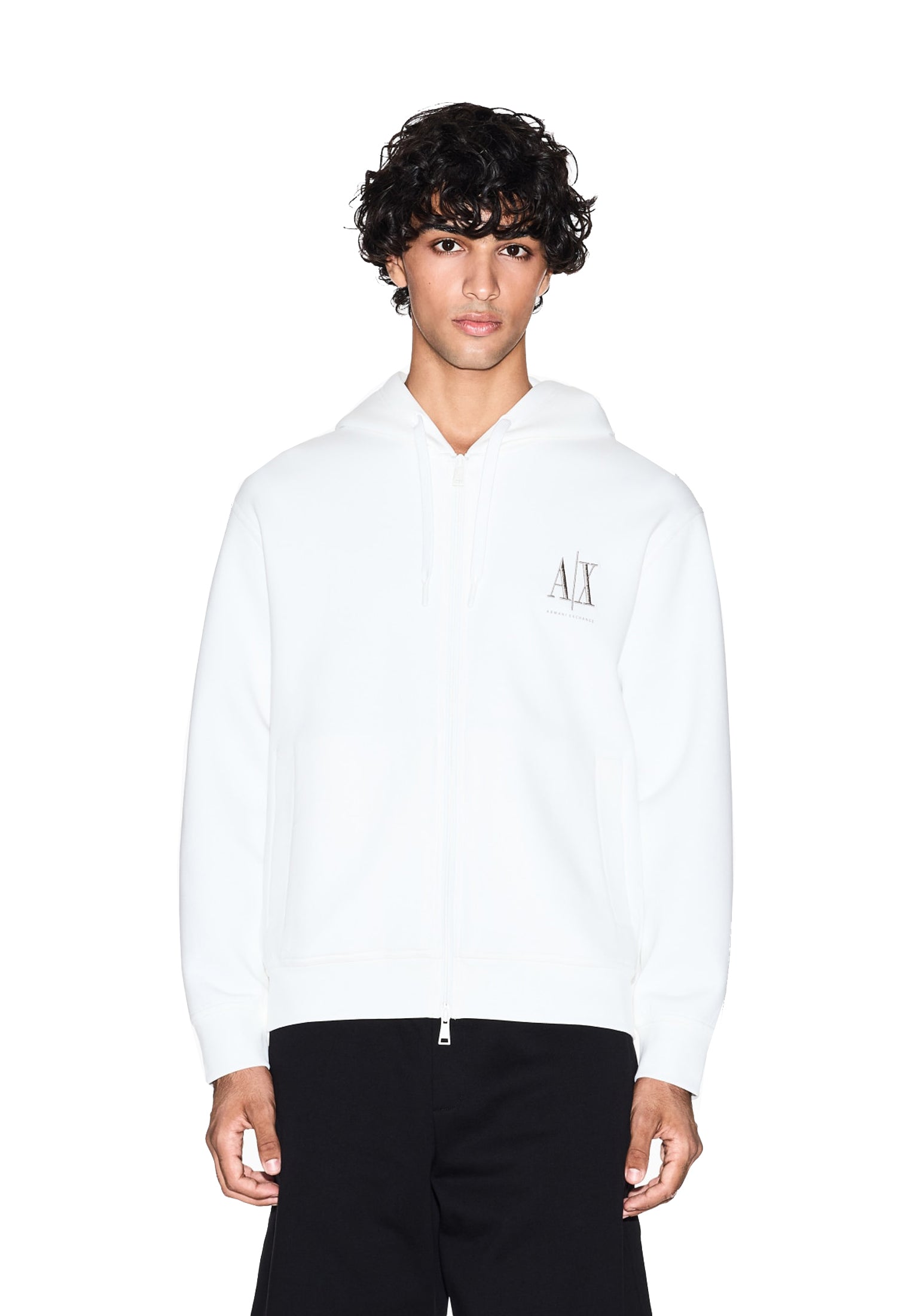 Felpa con cappuccio bianca full zip Armani Exchange P26 XM000371 AF10818 U0009U0009 ARMANI EXCHANGE 