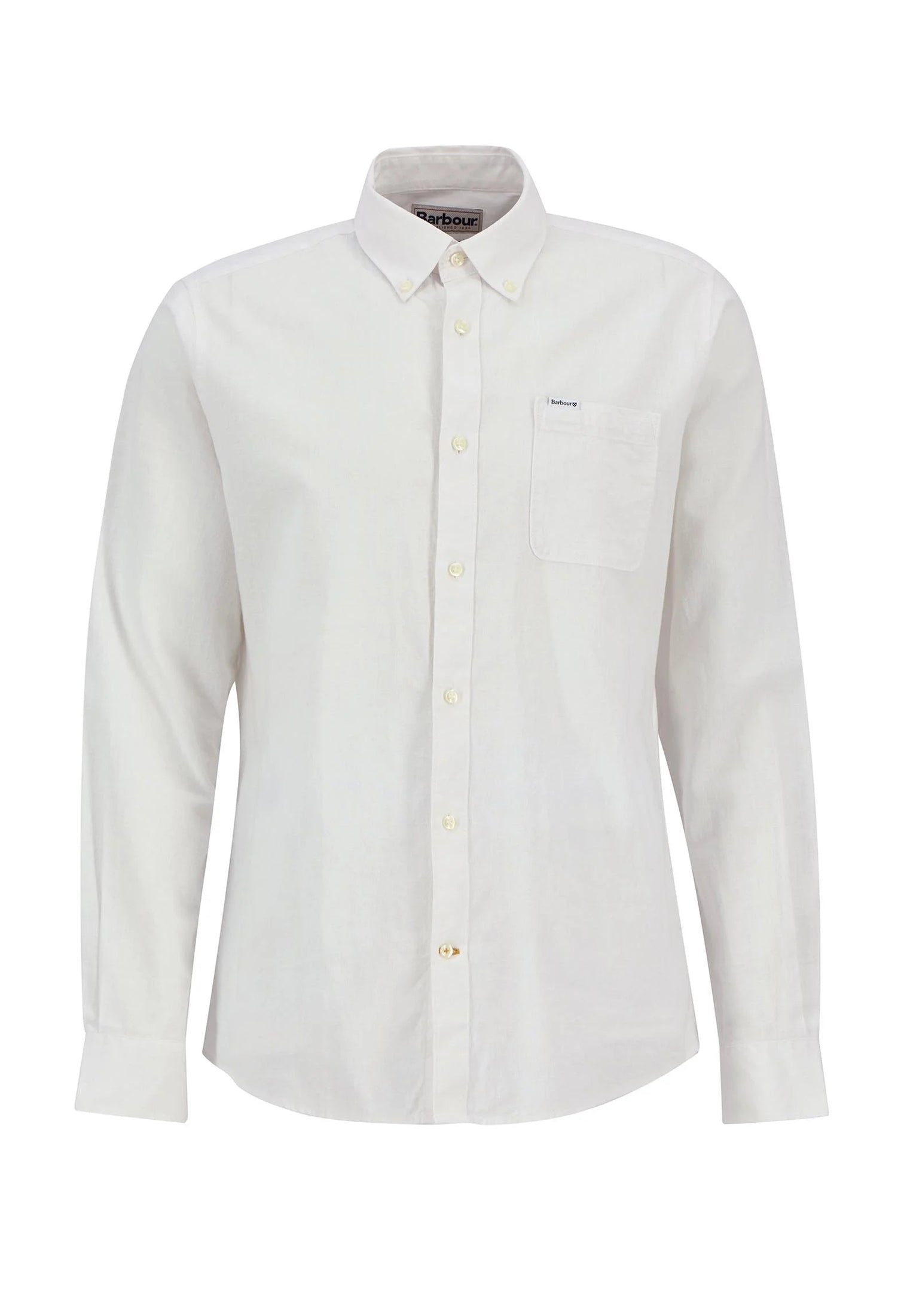 Camicia sartoriale misto lino cotone bianca Nelson Barbour P26 MSH5090 WH11WH11 BARBOUR 