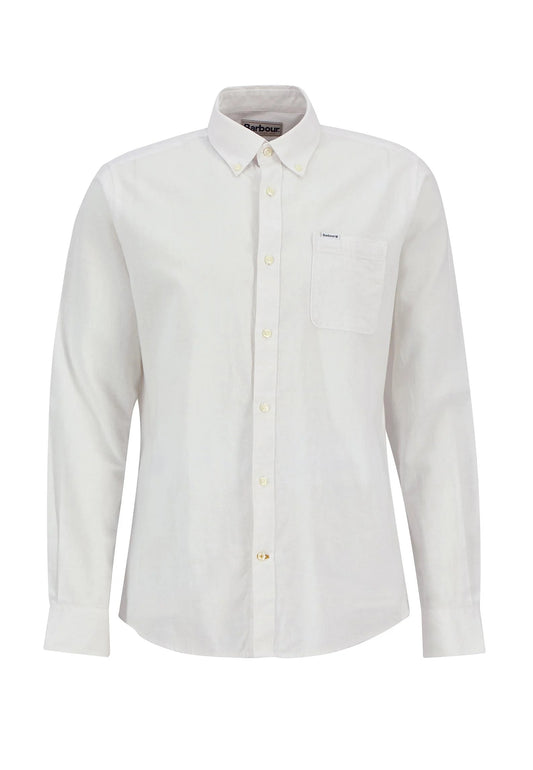 Camicia sartoriale misto lino cotone bianca Nelson Barbour P26 MSH5090 WH11WH11 BARBOUR 