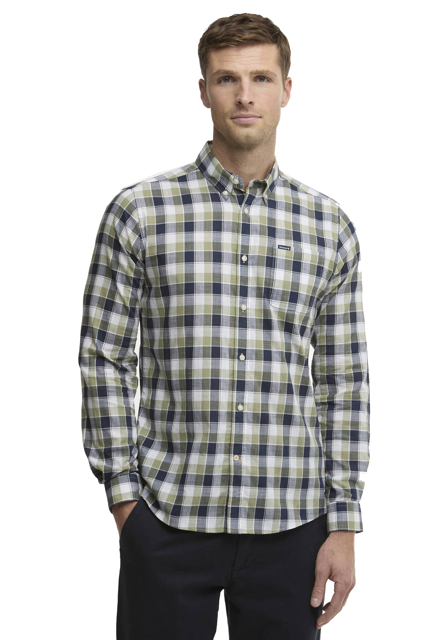 Camicia a quadretti verde oliva Harwood Barbour P26 MSH5717 OL51OL51 BARBOUR 
