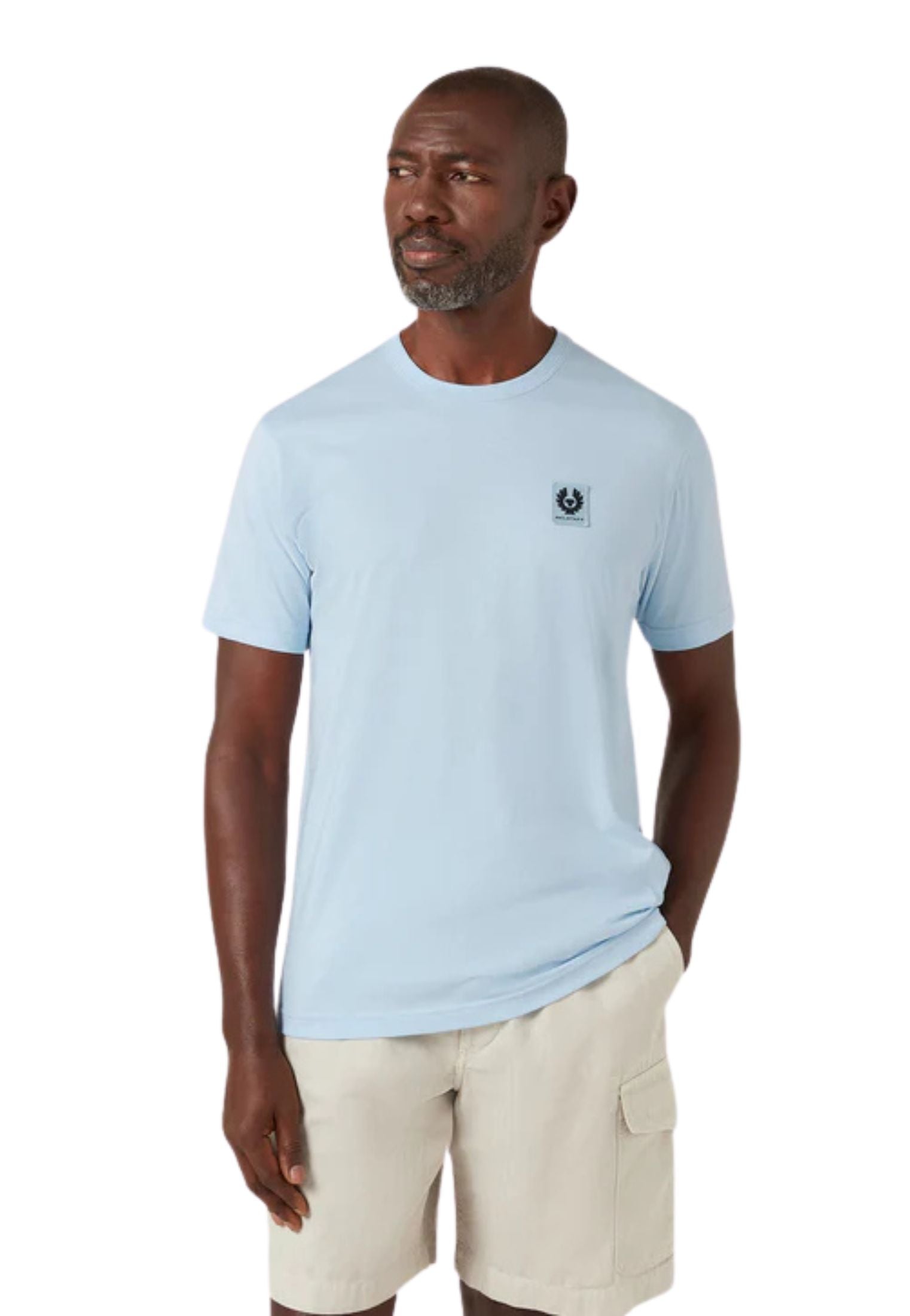 T-shirt girocollo azzurra cotone Belstaff P26 100055 Sky BlueSky Blue BELSTAFF 