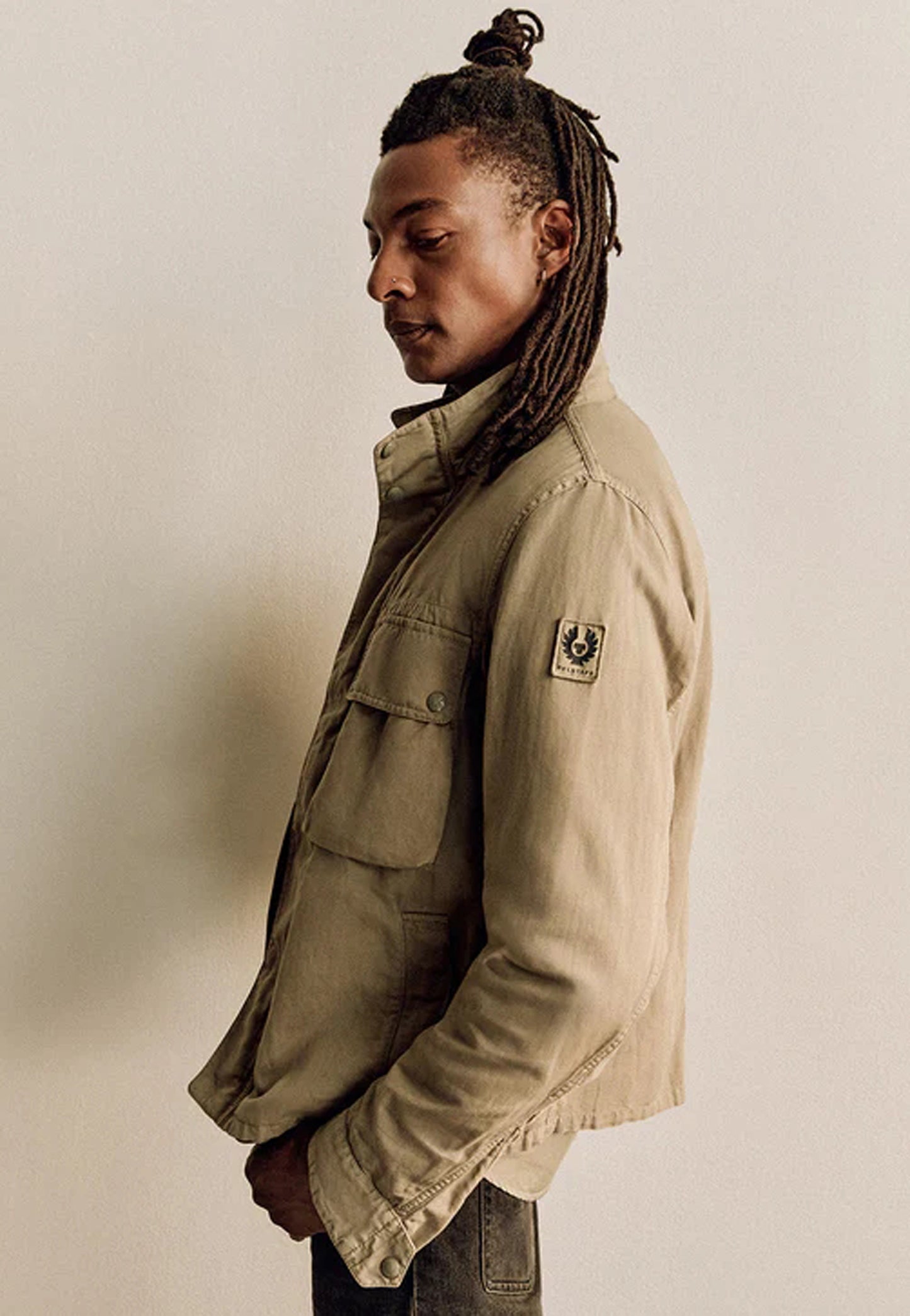 Giacca verde militare misto cotone lino Hayfield Belstaff P26 106115 Fatigue GreenFatigue Green BELSTAFF 