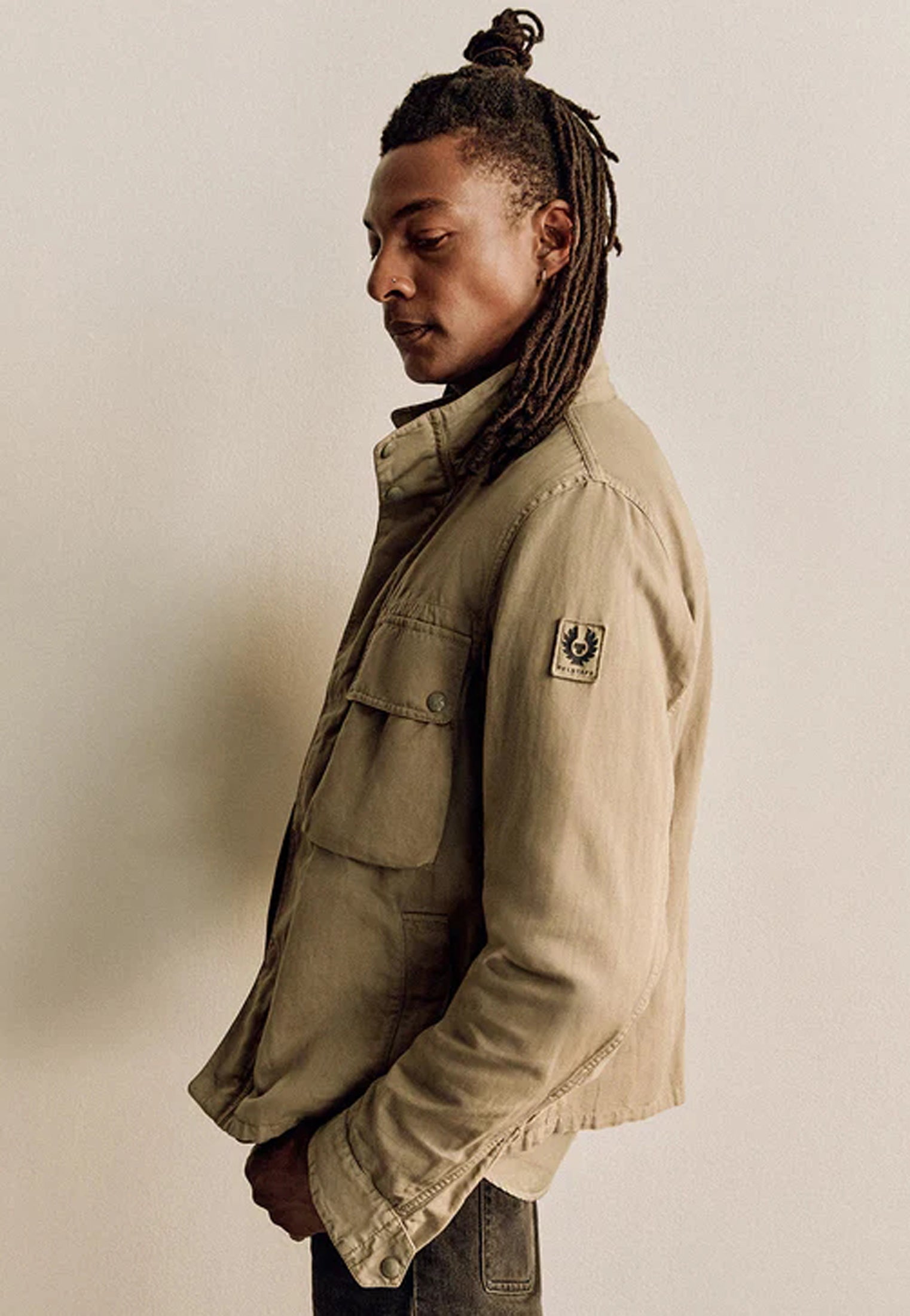 Giacca verde militare misto cotone lino Hayfield Belstaff P26 106115 Fatigue GreenFatigue Green BELSTAFF 
