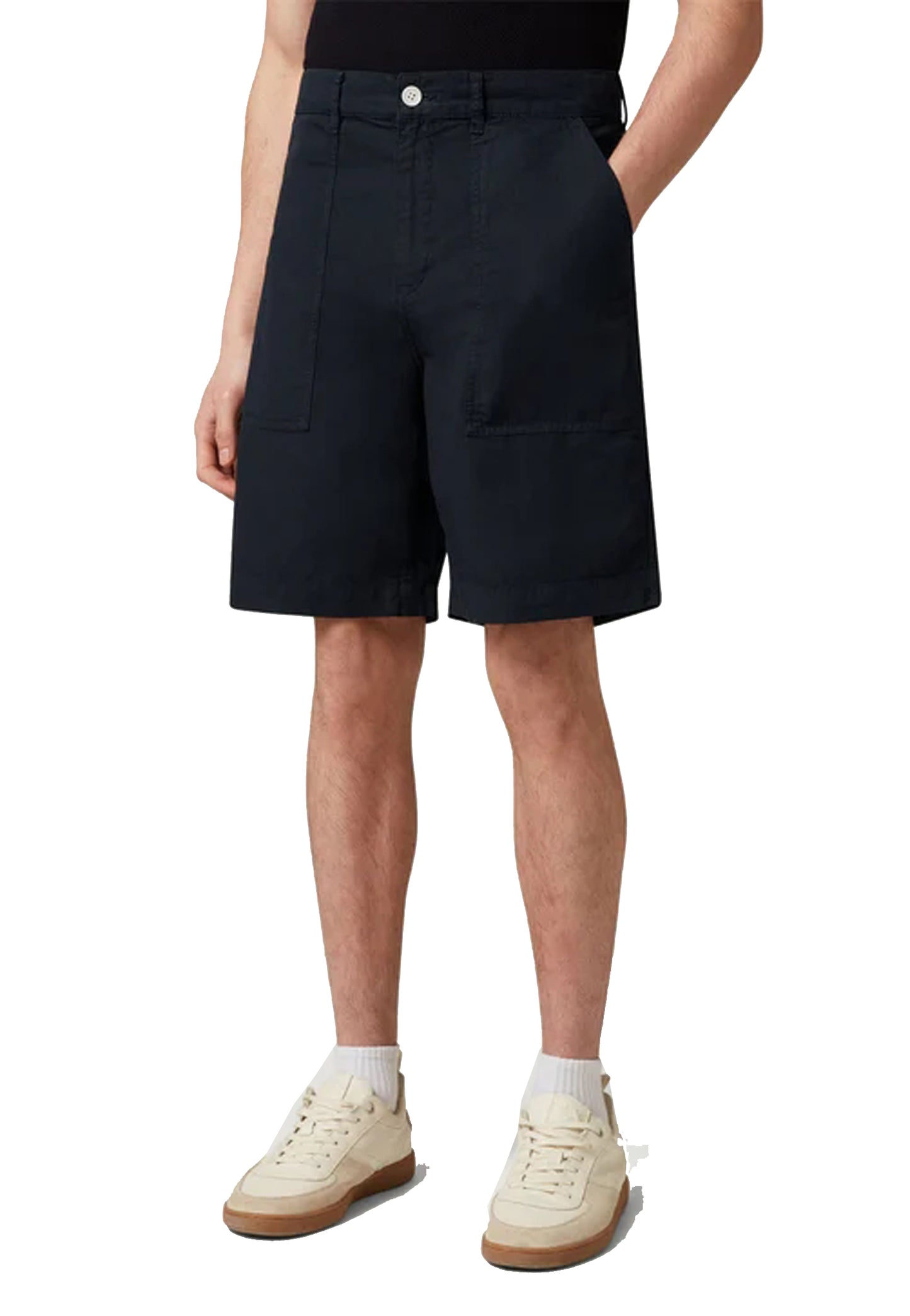 Pantaloni corti bermuda cotone e lino blu Belstaff P26 106385 Dark InkDark Ink BELSTAFF 