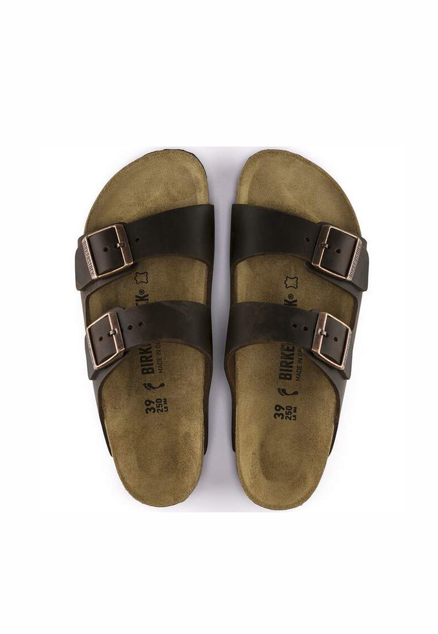 Ciabatte sandali marrone scuro pelle oliata Habana Birkenstock P26 052533 BI-C3 BIRKENSTOCK 