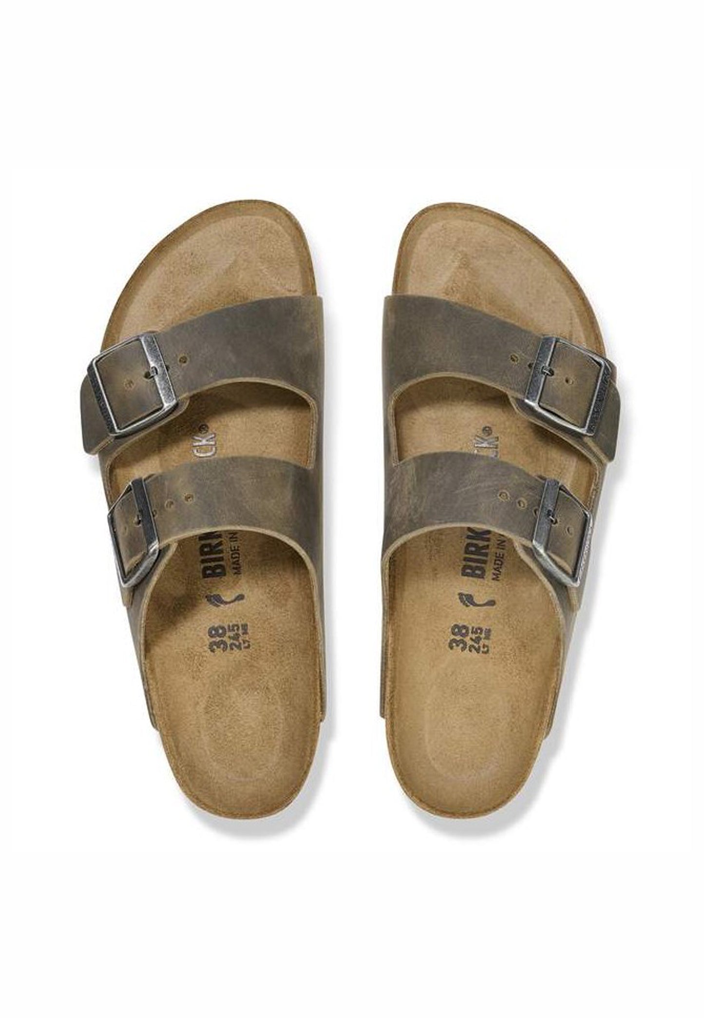 Ciabatte sandali verdi pelle oliata Birkenstock P26 1027039 BI-C3 BIRKENSTOCK 