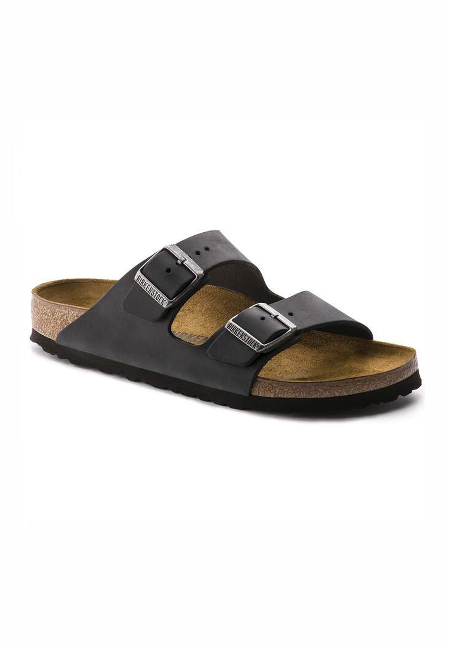 Ciabatte sandali neri pelle oliata Arizona Birkenstock P26 552113 BI-C3 BIRKENSTOCK 