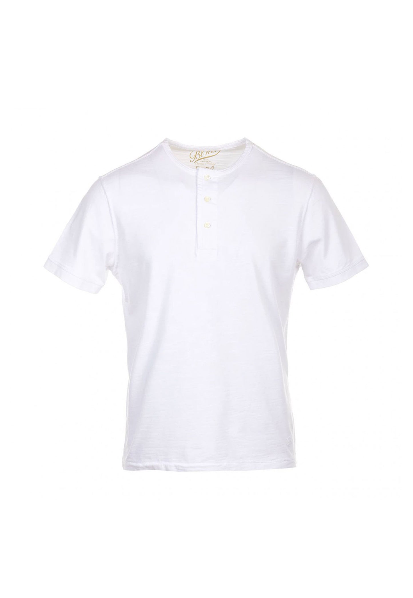 T-shirt girocollo con bottoni bianca Champlain Blker P26 1011 White BLKER 