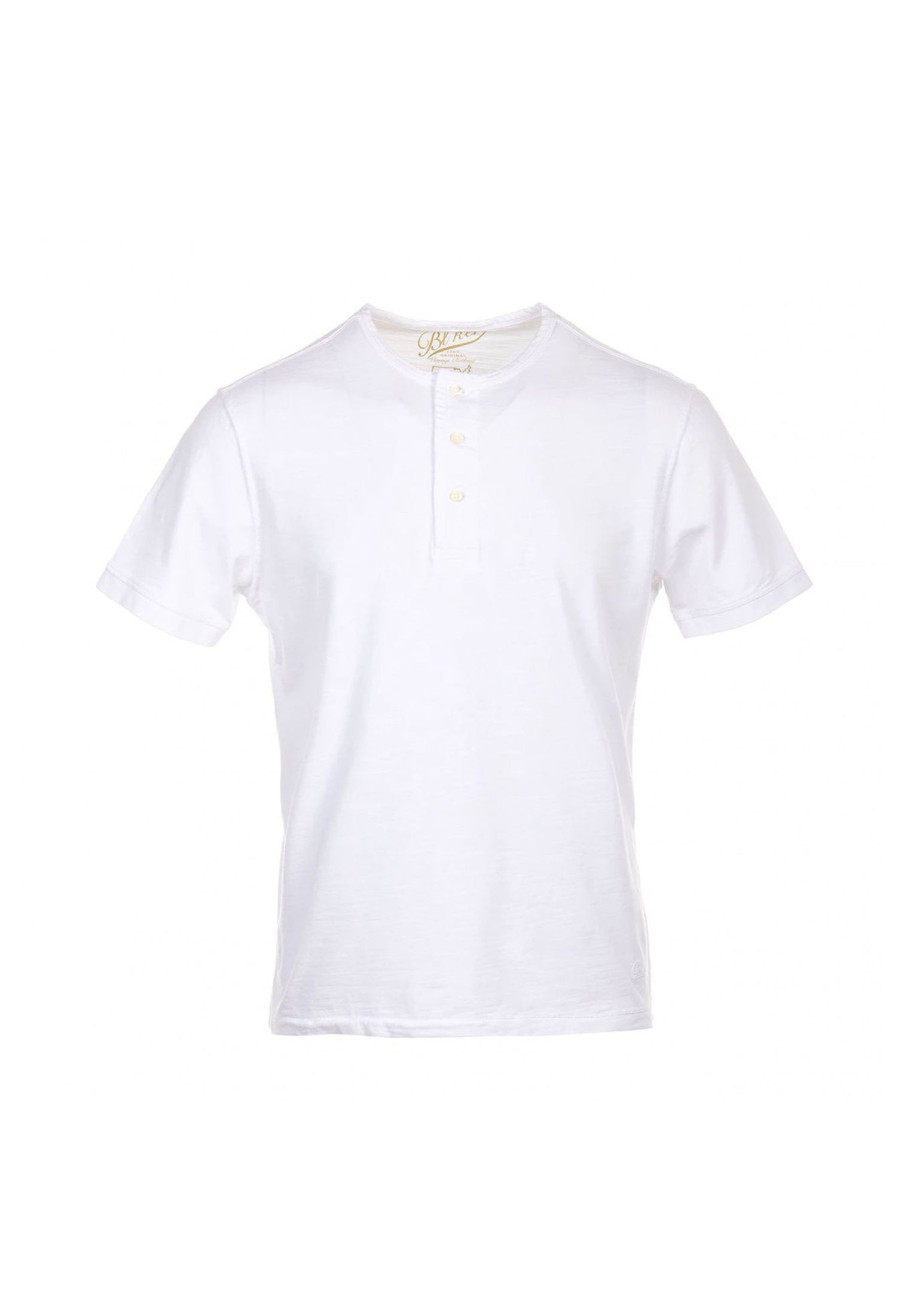 T-shirt girocollo con bottoni bianca Champlain Blker P26 1011 White BLKER 