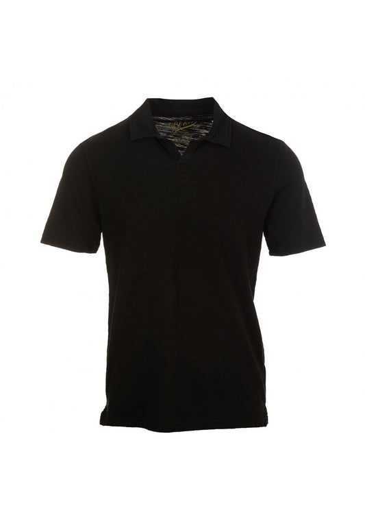 Polo nera Manica Corta senza Bottoni Vintage modello Long Island Blker P26 2006 Faded Black BLKER 