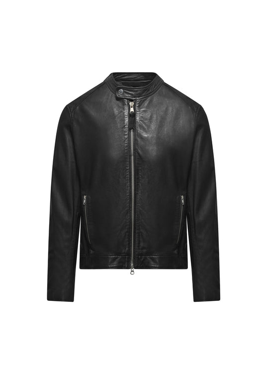 Giacca pelle agnello nera collo coreana Bomboogie P26 JMROYLGS6 9090 BOMBOOGIE 