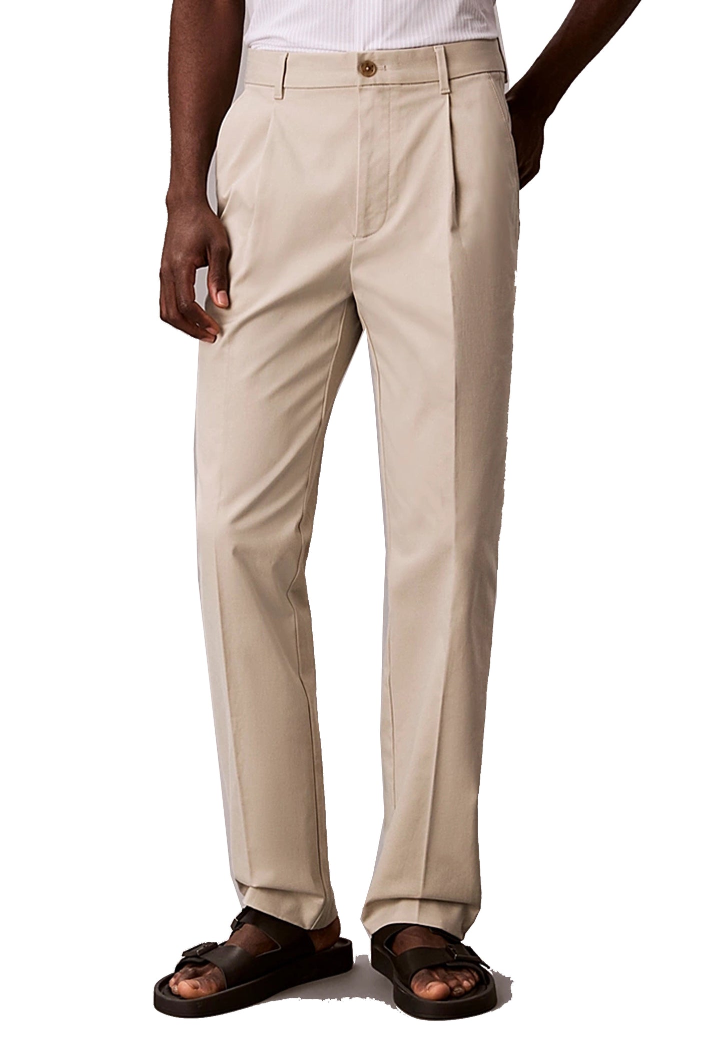 Pantaloni chino cotone beige Calvin Klein P26 LV04LF625G2F3 2F32F3 CALVIN KLEIN 