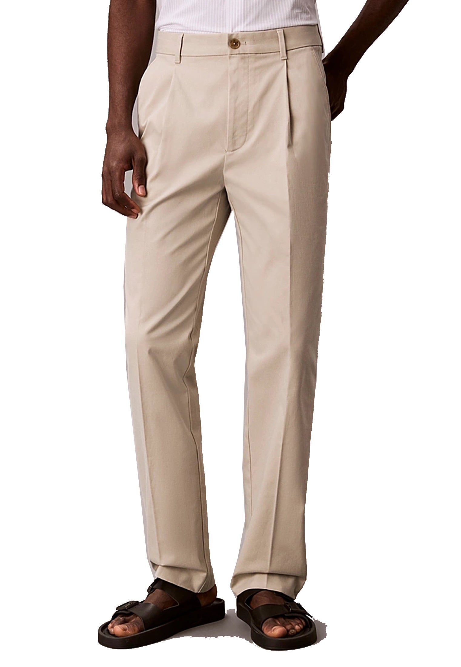 Pantaloni chino cotone beige Calvin Klein P26 LV04LF625G2F3 2F32F3 CALVIN KLEIN 