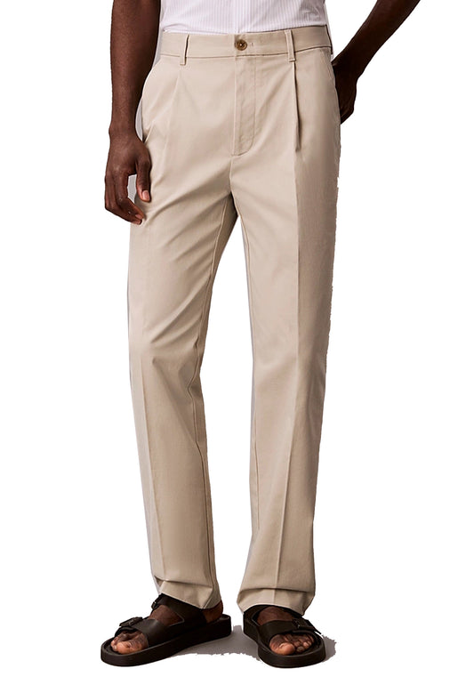 Pantaloni chino cotone beige Calvin Klein P26 LV04LF625G2F3 2F32F3 CALVIN KLEIN 