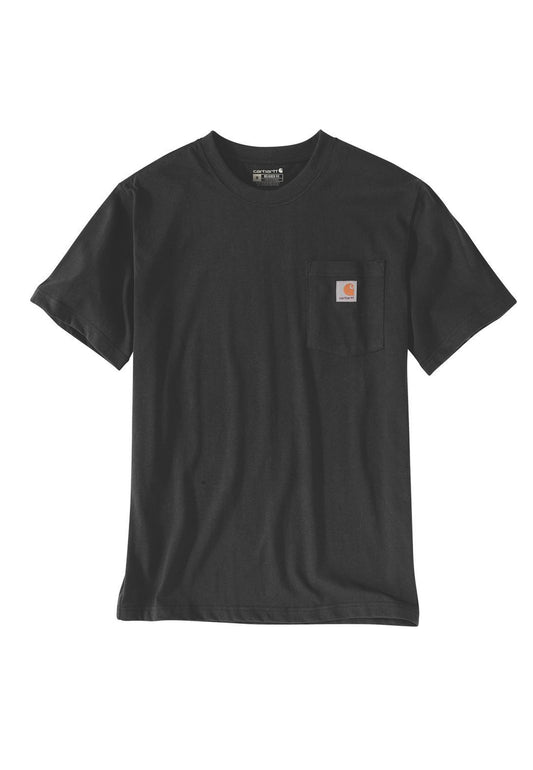 T-shirt girocollo nera K87 con taschino Carhartt Workwear P26 103296 BLACK CARHARTT 