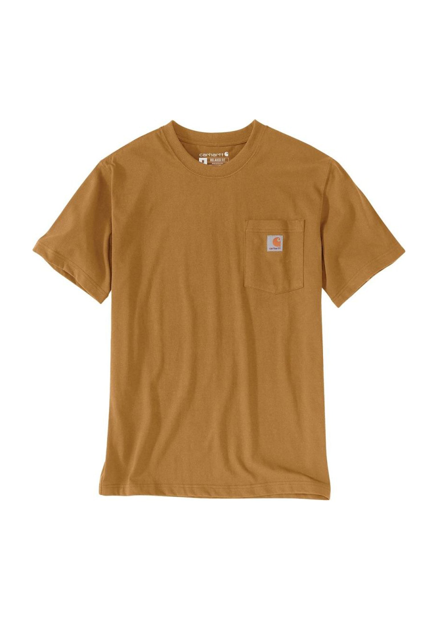 T-shirt girocollo cotone marrone con taschino K87 Carhartt Workwear P26 103296 BROWN CARHARTT 