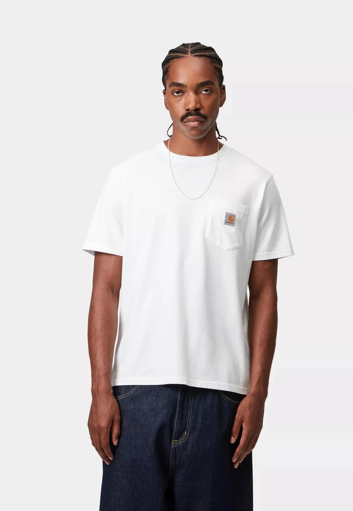T-shirt girocollo bianca K87 con taschino Carhartt Workwear P26 103296 WHITE CARHARTT 
