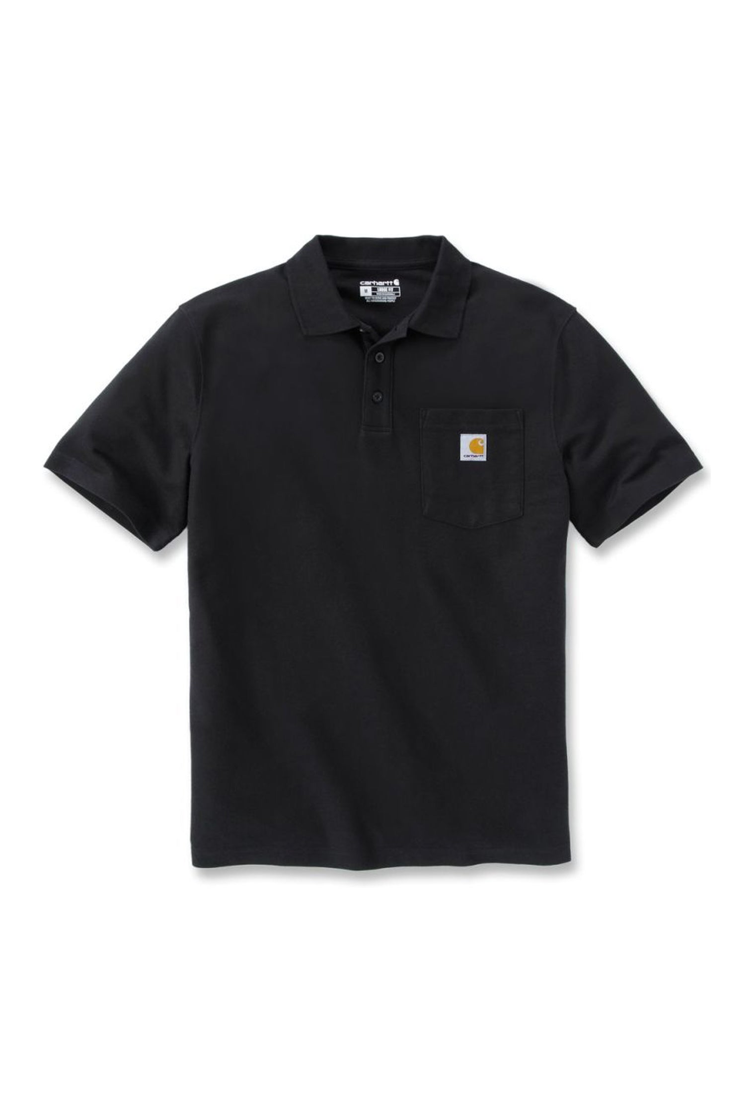 Polo cotone nera manica corta Carhartt Workwear P26 106685 BLACK CARHARTT 