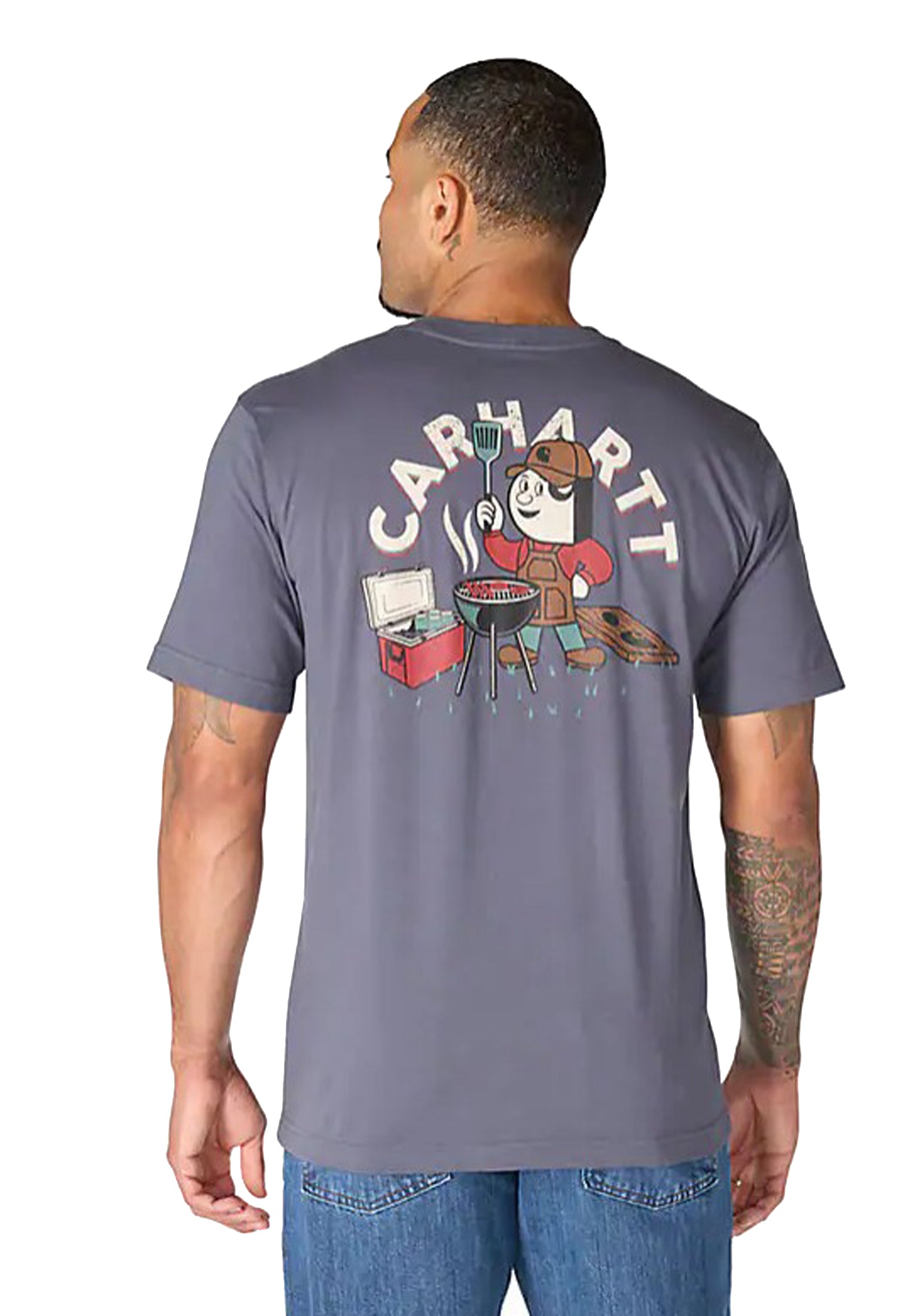 T-shirt girocollo cotone grigia grafica Carhartt Workwear P26 107437 BLUESTONE CARHARTT 