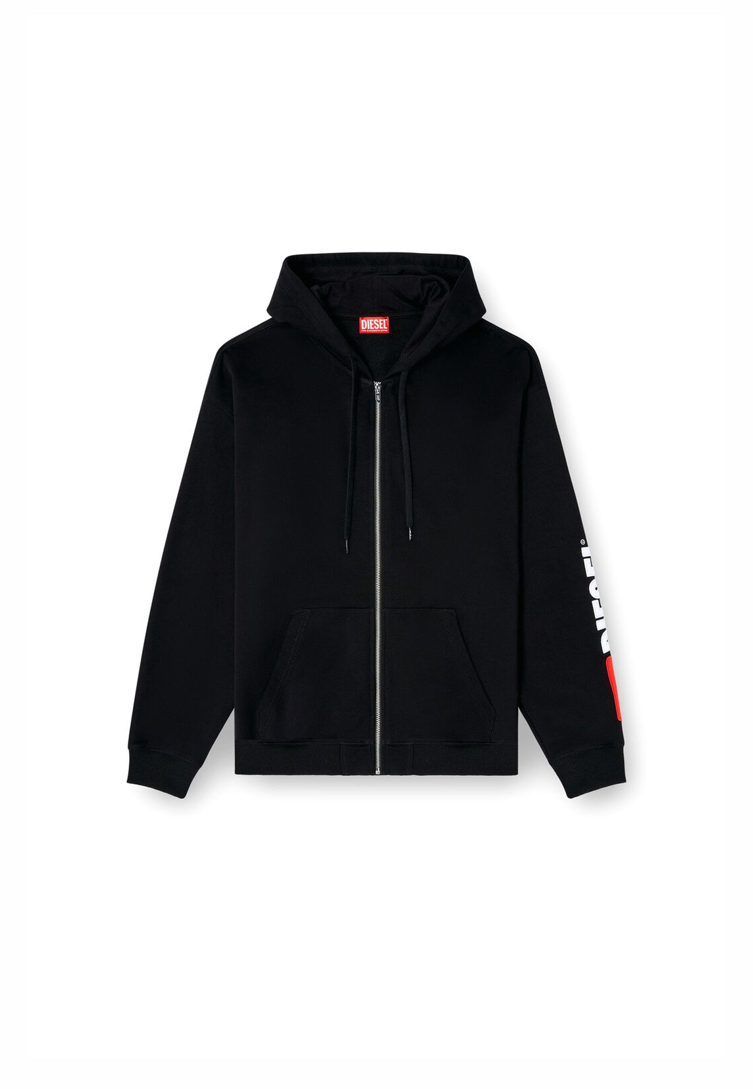 Felpa con cappuccio e zip nera cotone S-Boxt Diesel P26 A200220GEAD 9XX4 DIESEL 