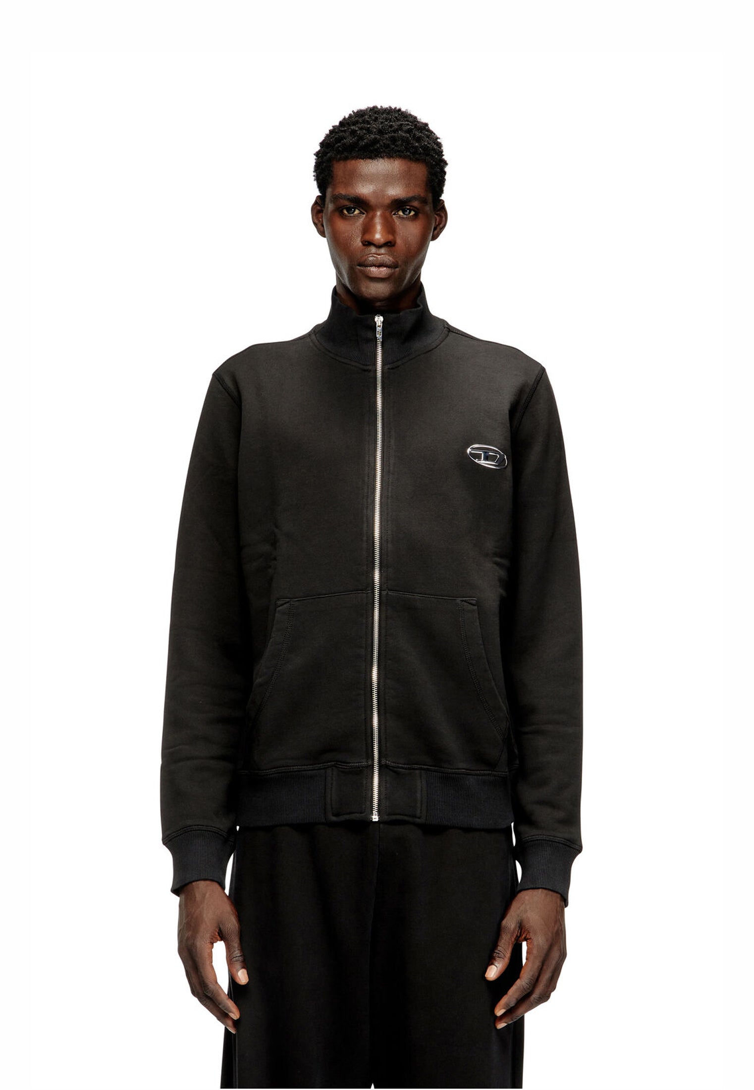 Felpa collo alto con zip nera S-Ginn Diesel P26 A218730BKBW 9001 DIESEL 