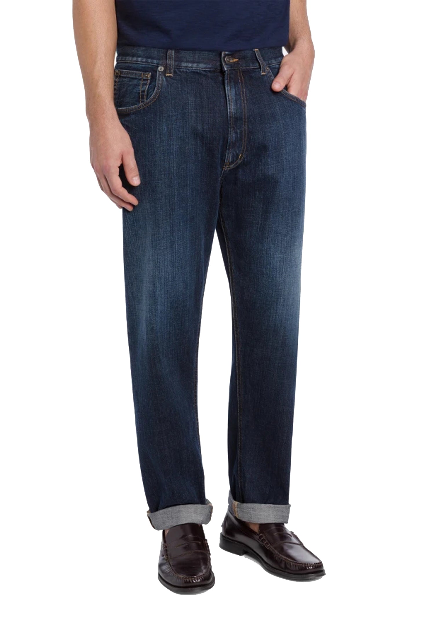 Pantalone jeans blu scuro denim Ervire loose fit Dondup P26 UP577 DFE311U MF3800 DONDUP 