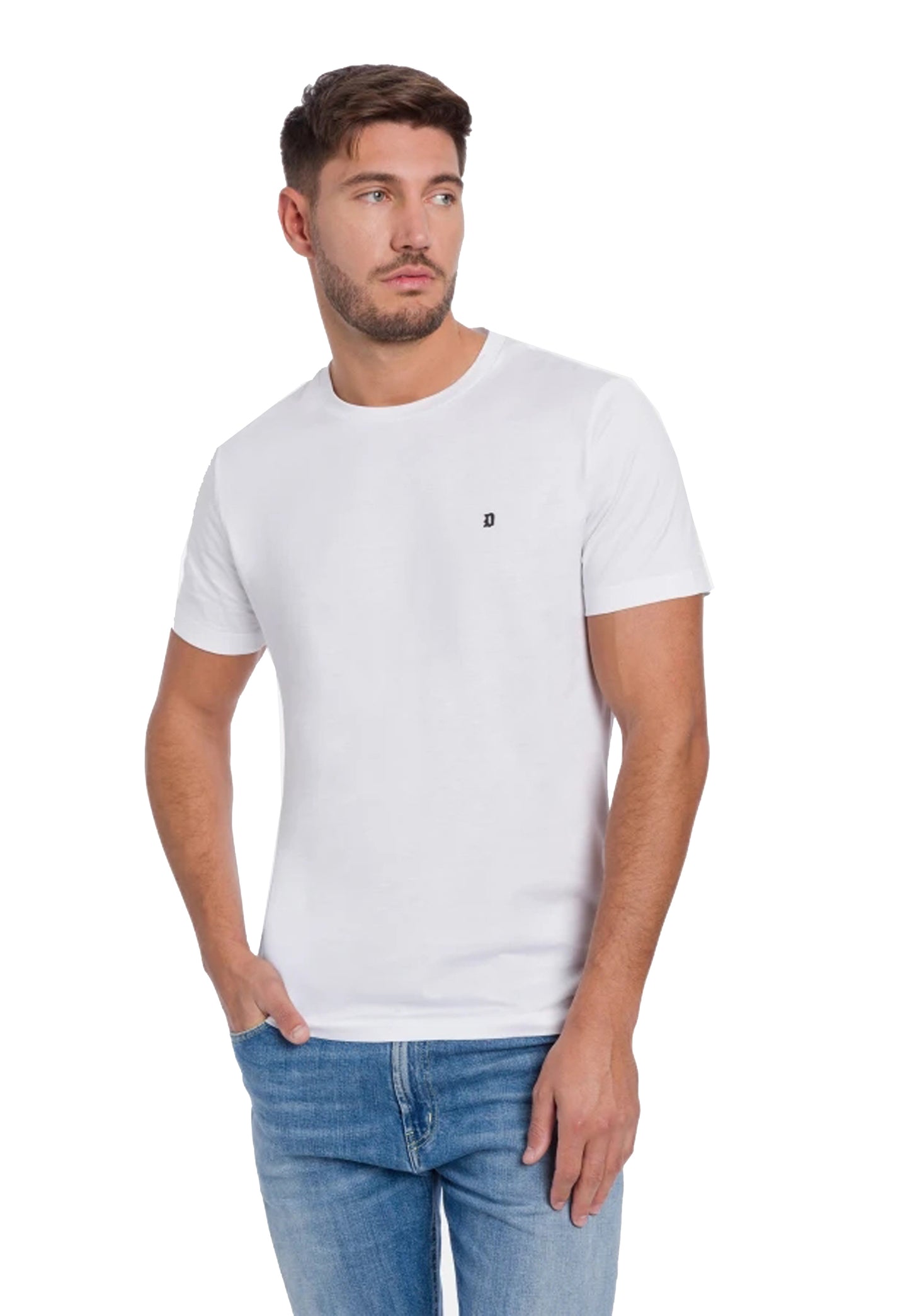 T-shirt girocollo bianca cotone regular fit Dondup P26 US198 JF0271U ZL4000 DONDUP 