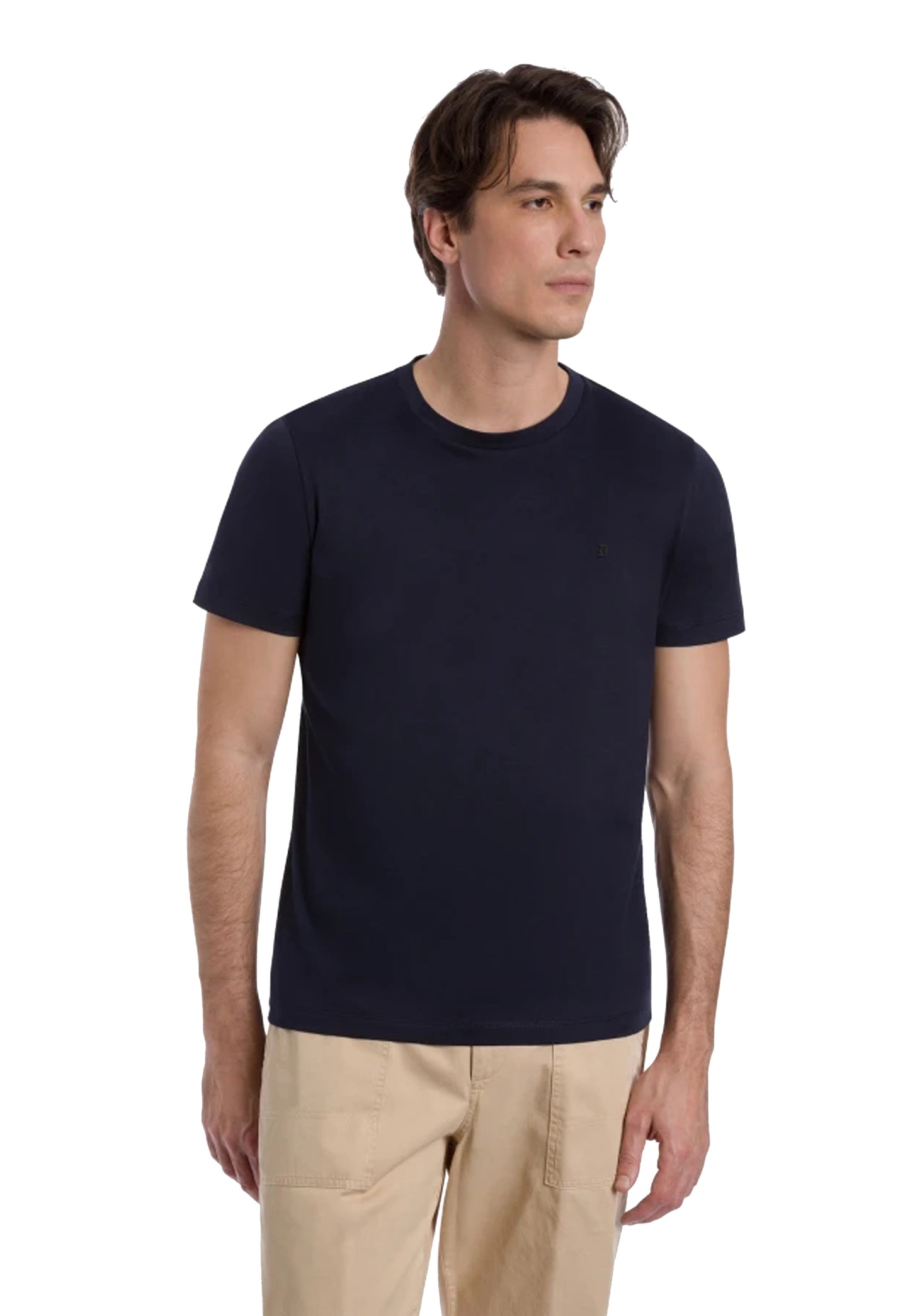 T-shirt girocollo blu cotone regular fit Dondup P26 US198 JF0271U ZL4890 DONDUP 
