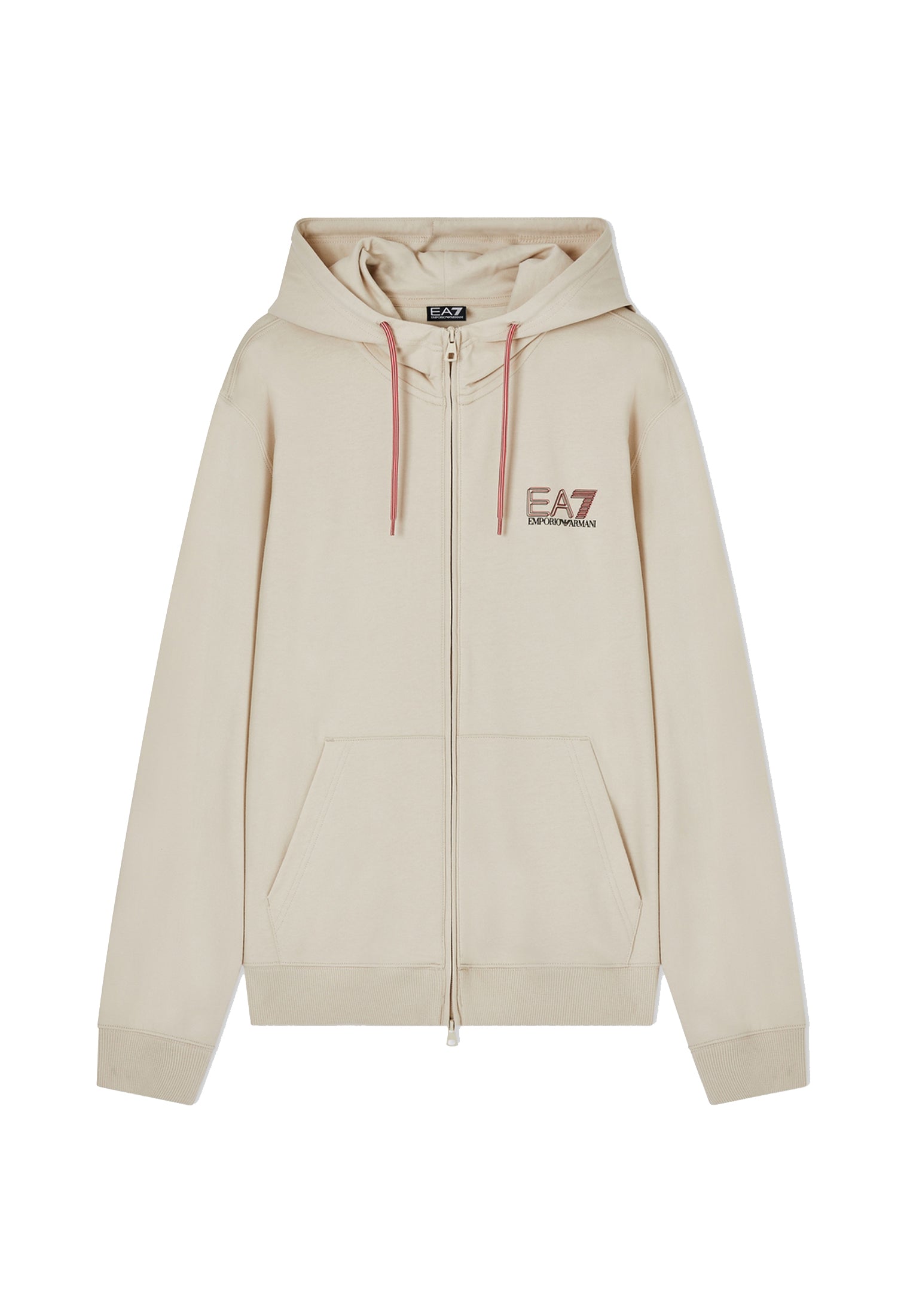 Felpa con cappuccio beige full zip cotone EA7 Armani P26 7M001314 AF13512 U1088U1088 EA7 
