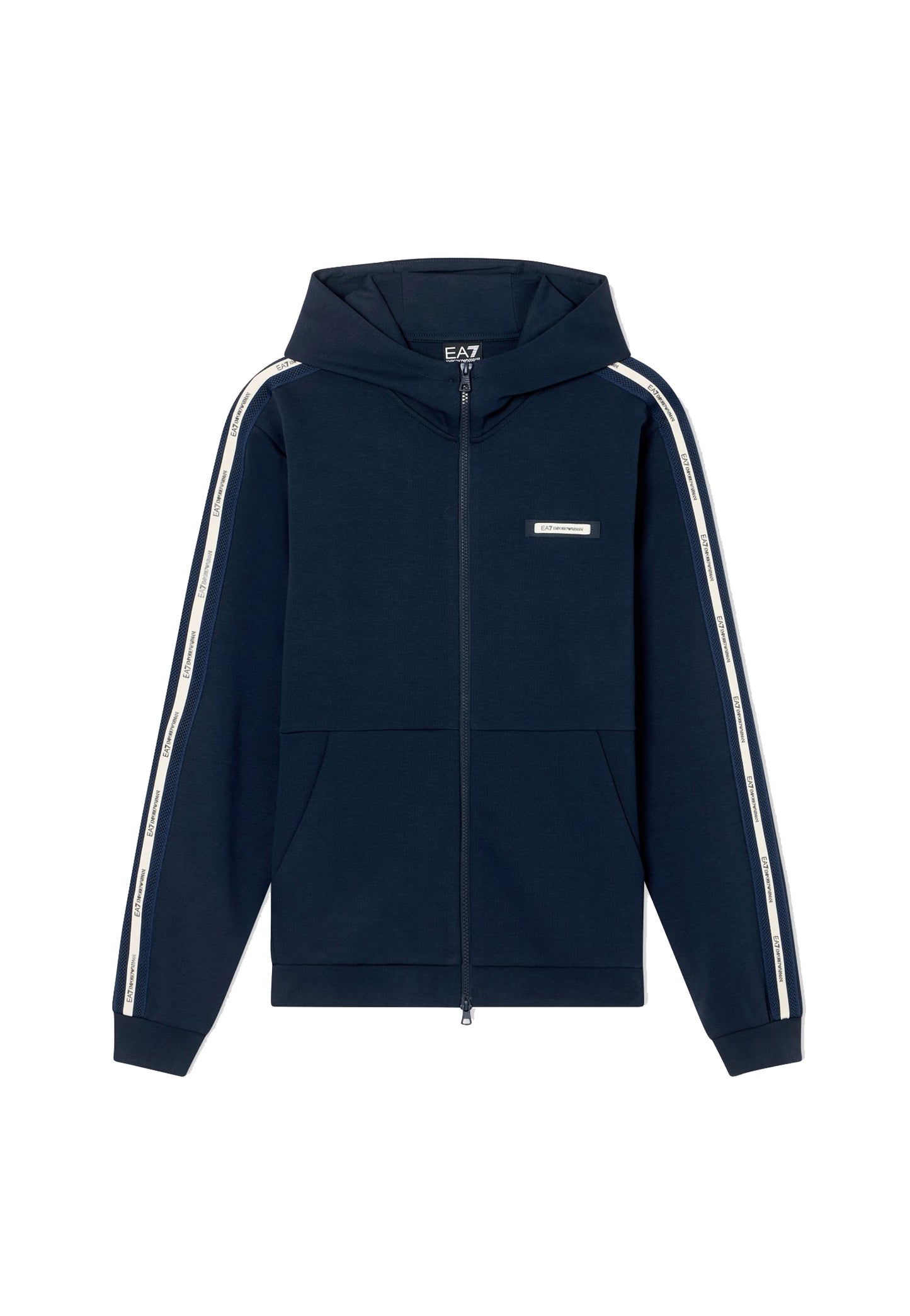 Felpa con cappuccio blu full zip misto cotone Ea7 Armani P26 7M001480 AF12660 UB102UB102 EA7 