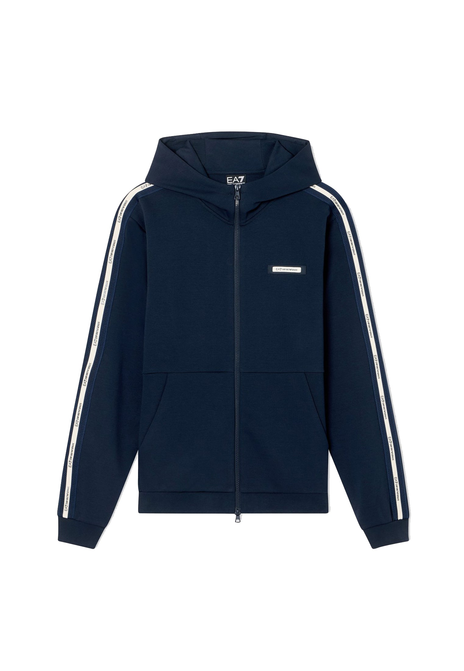 Felpa con cappuccio blu full zip misto cotone Ea7 Armani P26 7M001480 AF12660 UB102UB102 EA7 