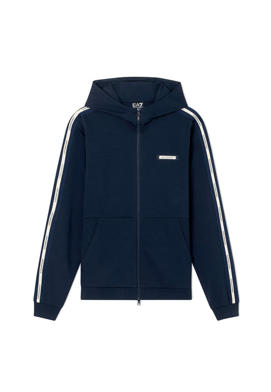 Felpa con cappuccio blu full zip misto cotone Ea7 Armani P26 7M001480 AF12660 UB102UB102 EA7 