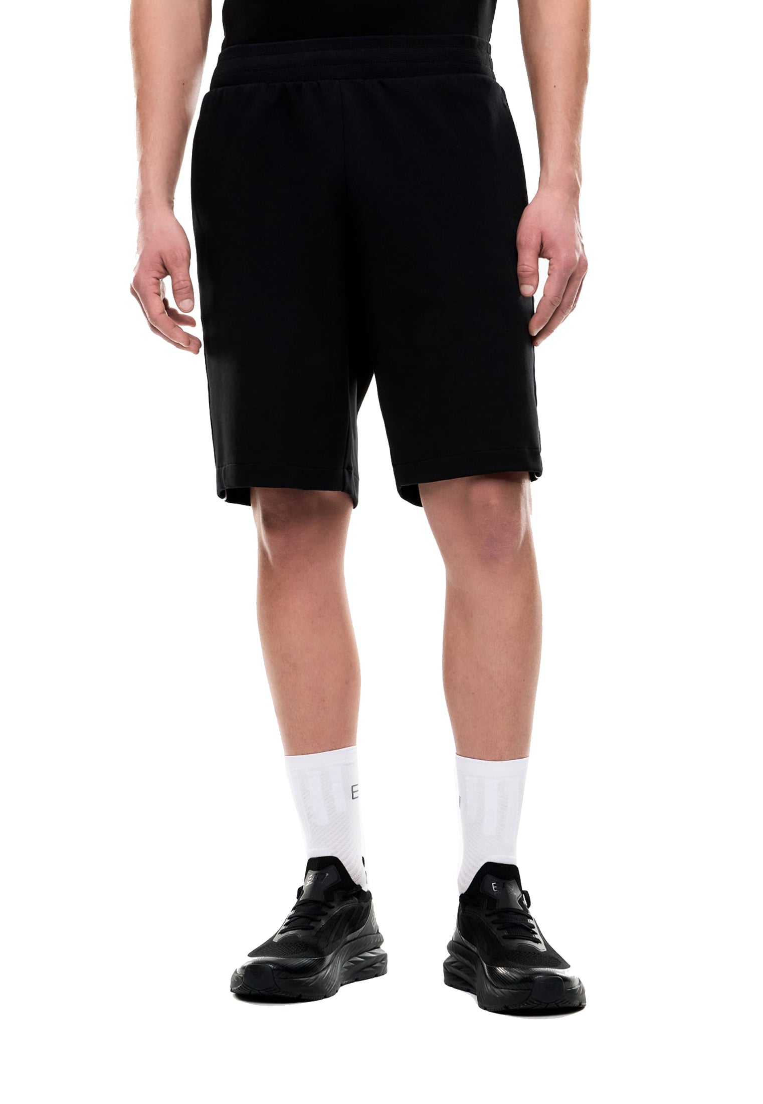 Pantaloni corti Bermuda sportivi neri misto cotone EA7 Armani P26 7M001481 AF12660 UC001UC001 EA7 