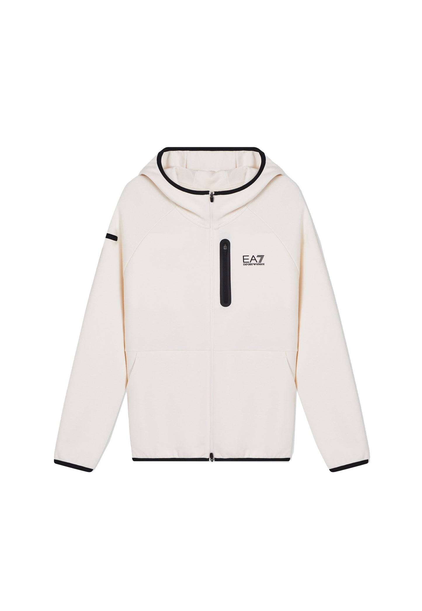 Felpa con cappuccio fullzip bianca tecnica EA7 Armani P26 7M001598 AF20845 U0004U0004 EA7 