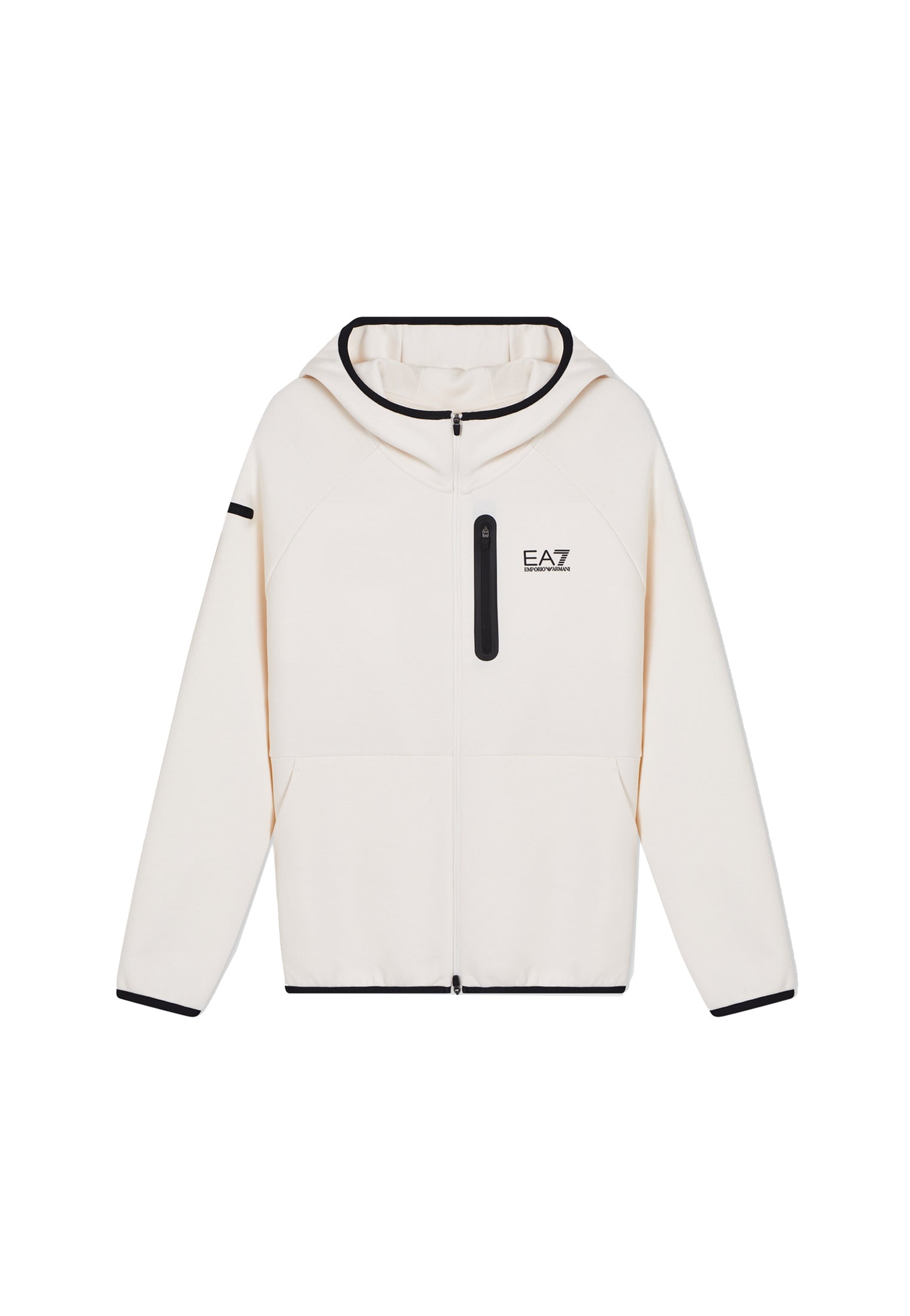 Felpa con cappuccio fullzip bianca tecnica EA7 Armani P26 7M001598 AF20845 U0004U0004 EA7 