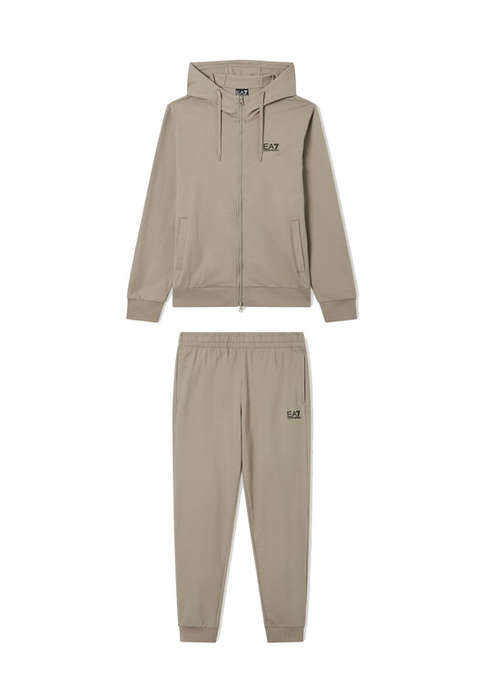 Tuta sportiva con cappuccio beige cotone full zip Core Identity EA7 Armani P26 8NPV63 PJVRZ U6167U6167 EA7 