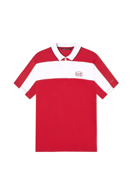 Polo a maniche corte rossa con mezza zip Tennis Padel Ventus7 EA7 P26 7M001528 AF22175 U5072U5072 EA7 TENNIS 