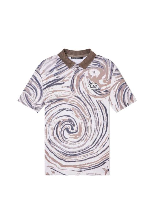 Polo maniche corte fantasia beige sportiva Padel Tennis Ventus7 EA7 Armani P26 7M001532 AF22175 F1015F1015 EA7 TENNIS 