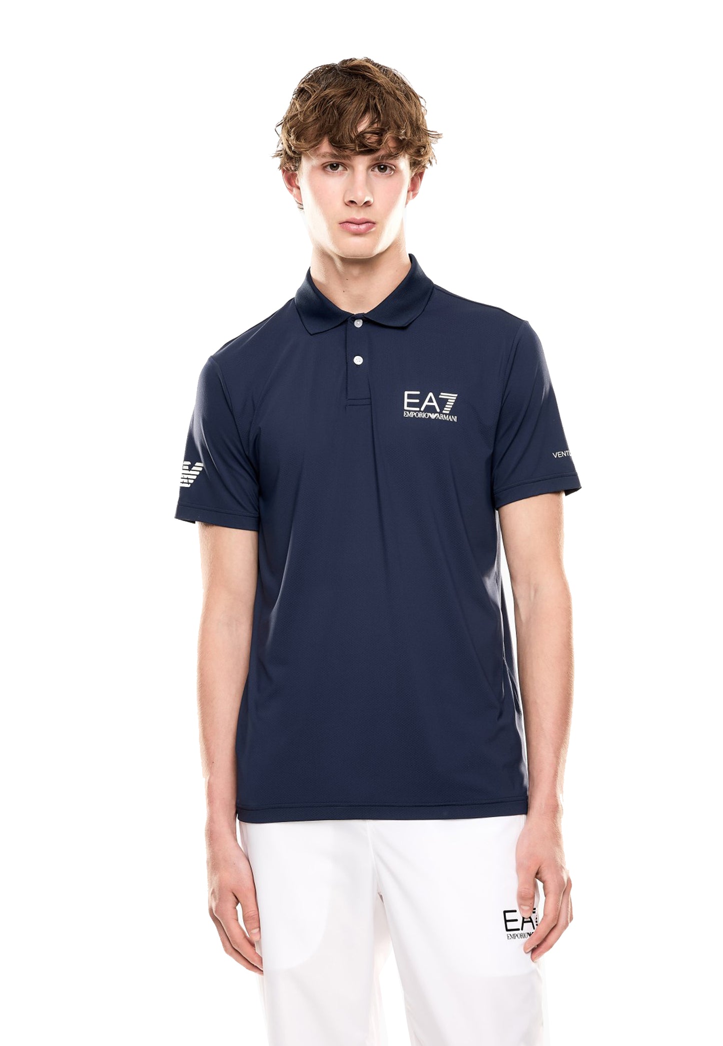 Polo tecnica blu maniche corte sportiva Ventus7 EA7 Armani P26 8NPF23 PJEMZ 15541554 EA7 TENNIS 