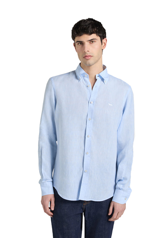 Camicia celeste puro lino regular fit Harmont&Blaine P26 CRQ014010883B 810810 HARMONT&BLAINE 