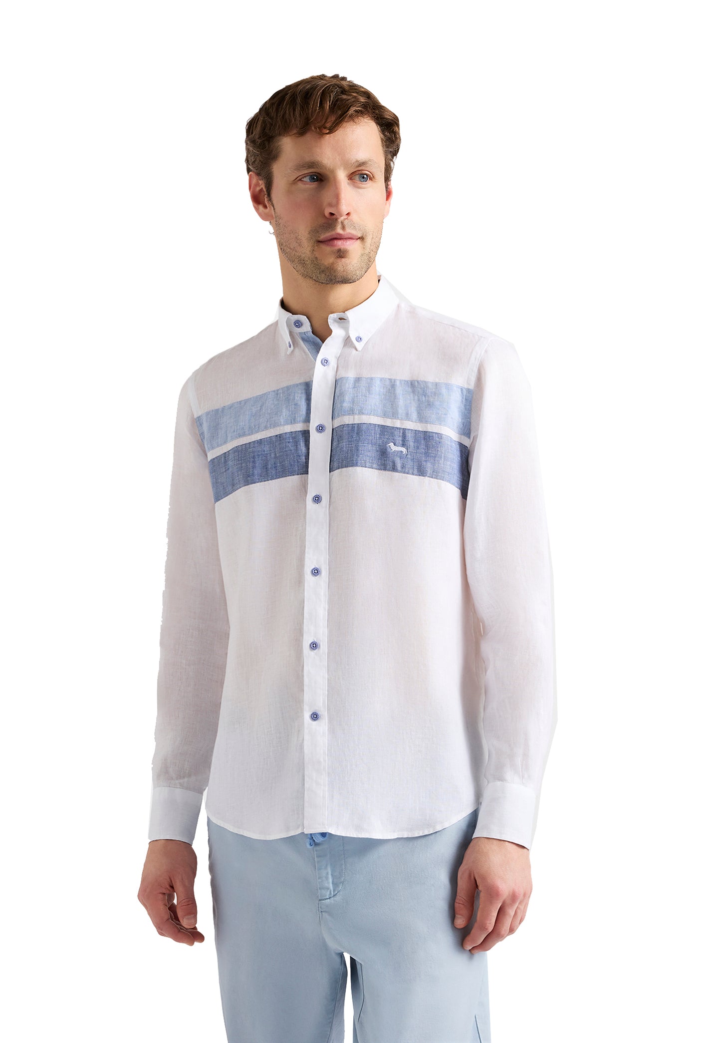 Camicia bianca lino fasce Harmont&Blaine P26 CRQ622010883M 100100 HARMONT&BLAINE 