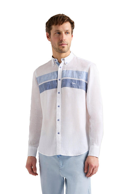Camicia bianca lino fasce Harmont&Blaine P26 CRQ622010883M 100100 HARMONT&BLAINE 