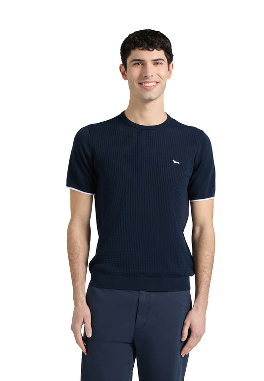 T-shirt in maglia blu cotone Harmont&Blaine P26 HRQ851031076 801801 HARMONT&BLAINE 