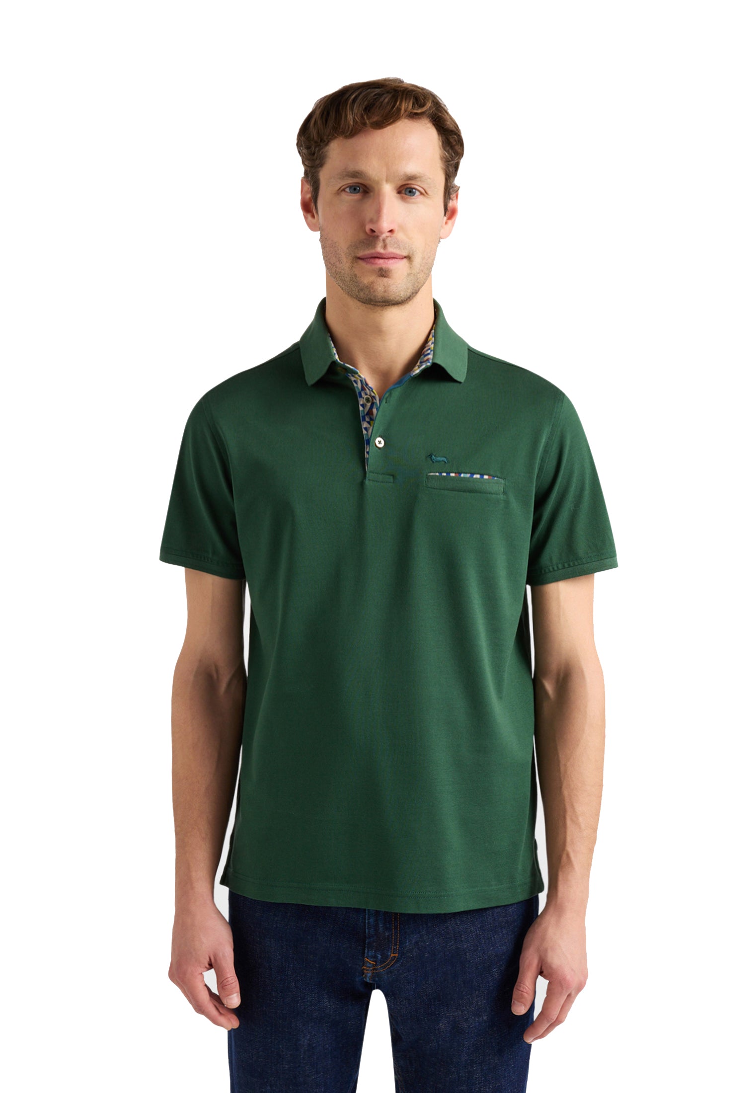 Polo verde cotone con taschino manica corta Harmont&Blaine P26 LRQ372021215 672672 HARMONT&BLAINE 