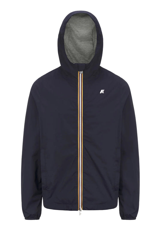 Giacca leggera con cappuccio antivento antipioggia blu K-Way P26 K3123UW K89K89 K-WAY 