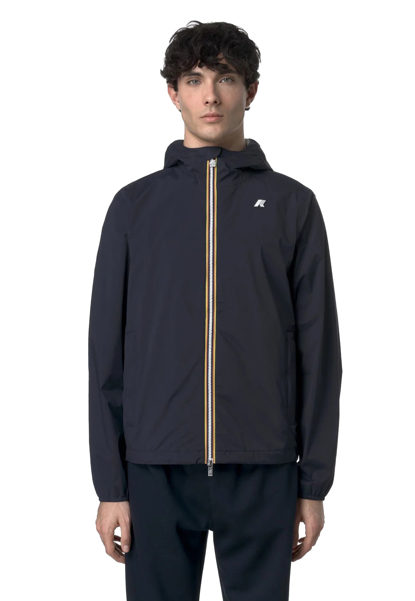Giacca leggera con cappuccio antivento antipioggia blu K-Way P26 K3123UW K89K89 K-WAY 