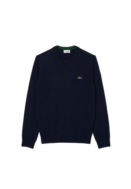 Maglia pullover girocollo blu cotone Lacoste P26 AH1985 166166 LACOSTE 