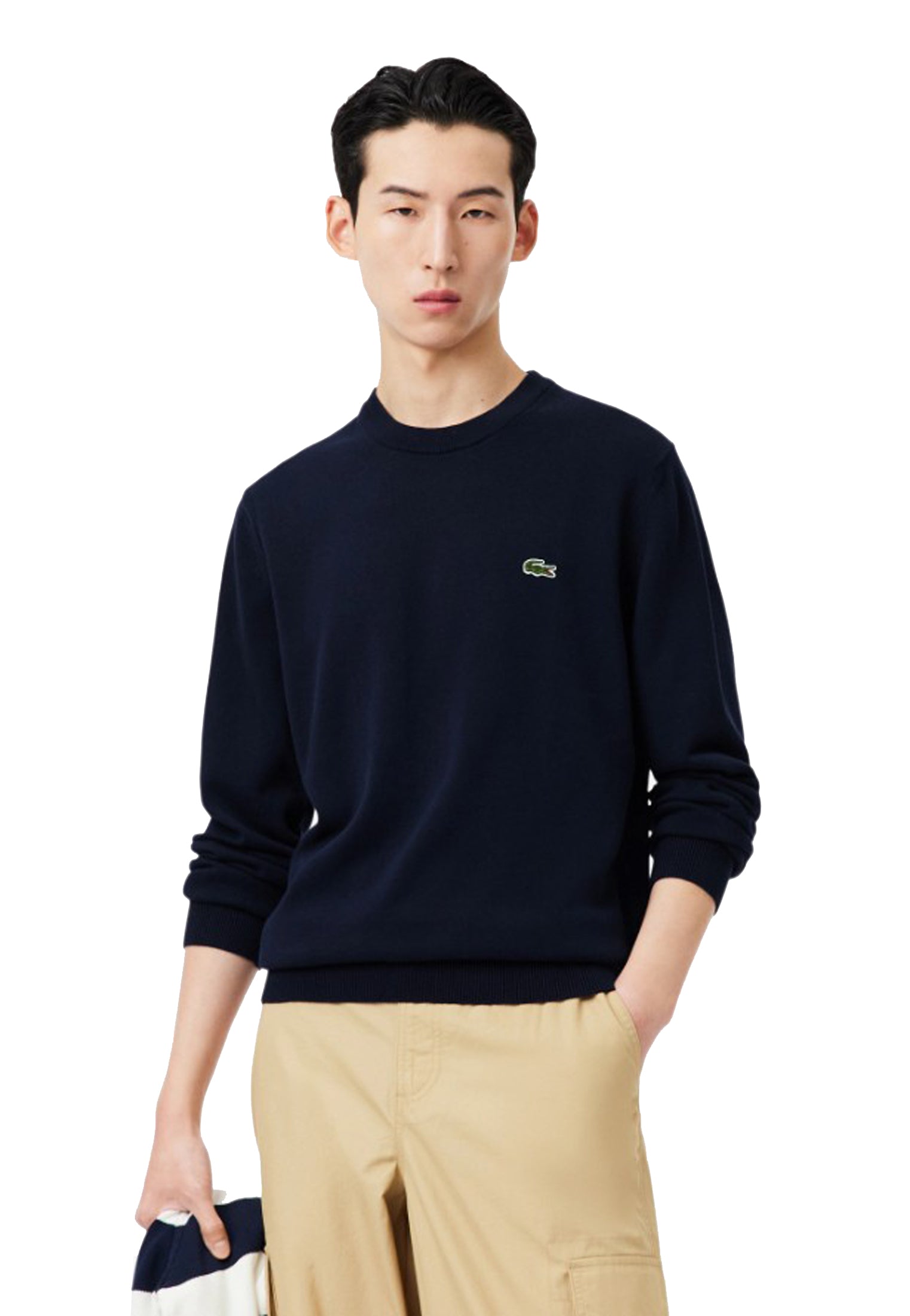 Maglia pullover girocollo blu cotone Lacoste P26 AH1985 166166 LACOSTE 